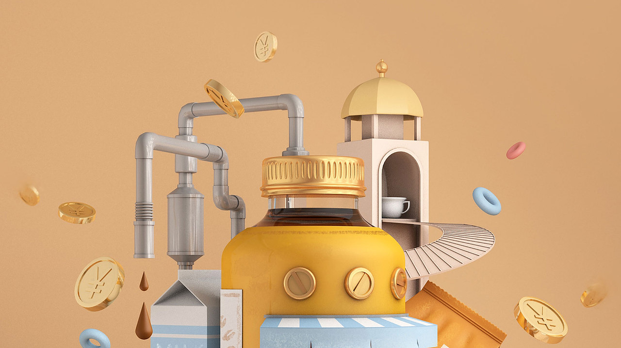 618吃的开心C4D海报（图ZMzA4NDQ4NjAw） - 海报 - 站酷设计师YME原创设计原创素材 - 站酷ZCOOL