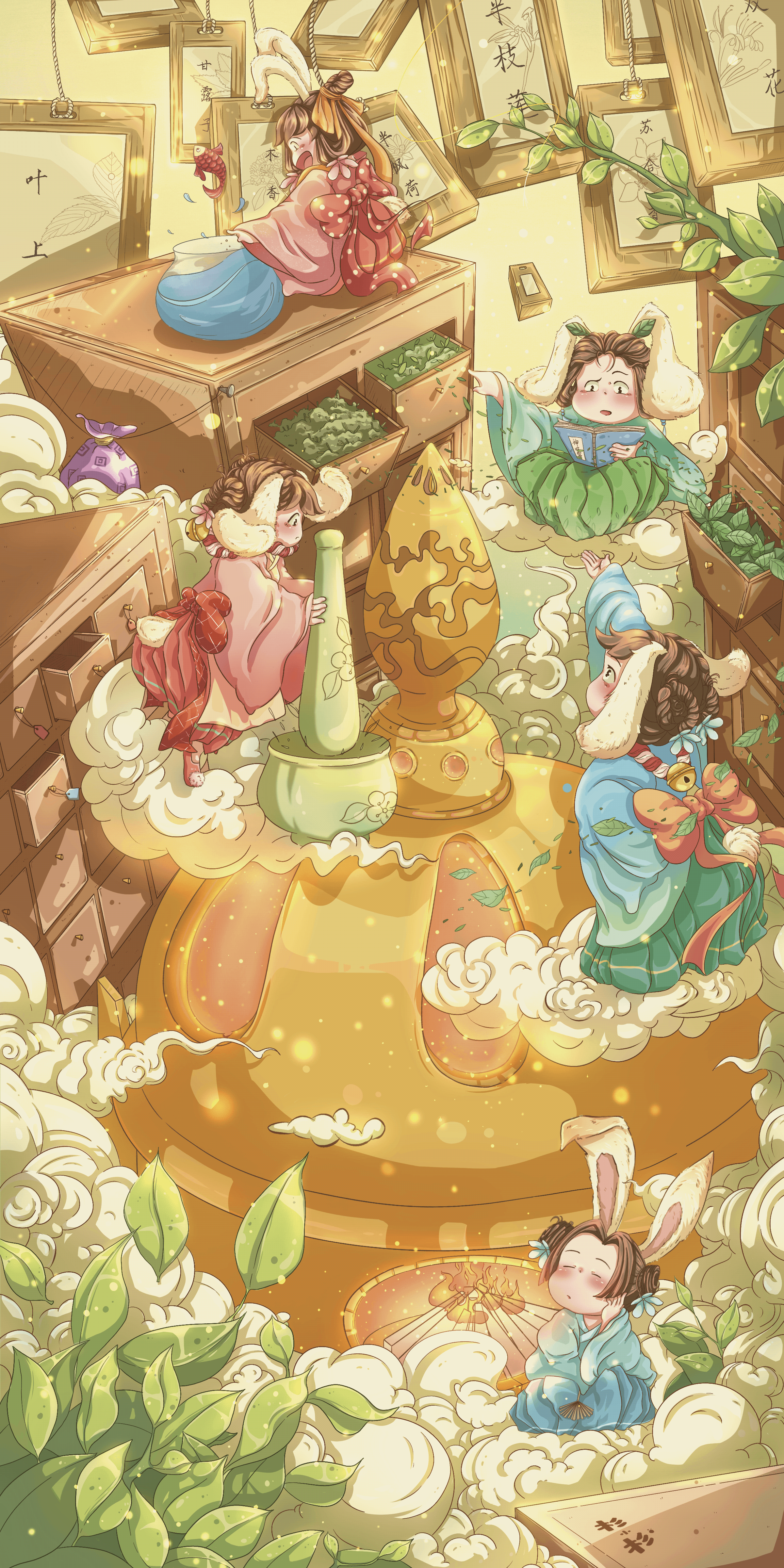 国风插画 • 月宫捣药仙（图ZMzIxNzQ0ODEy） - 商业插画 - 站酷设计师杉小杉原创素材 - 站酷ZCOOL
