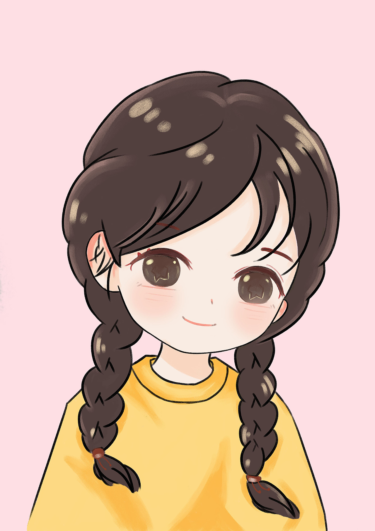 【Q版头像】试着临摹了一张可爱的小女孩（图ZMzYzNzQ2NzM2） - 创作习作 - 站酷设计师大琴D原创素材 - 站酷ZCOOL