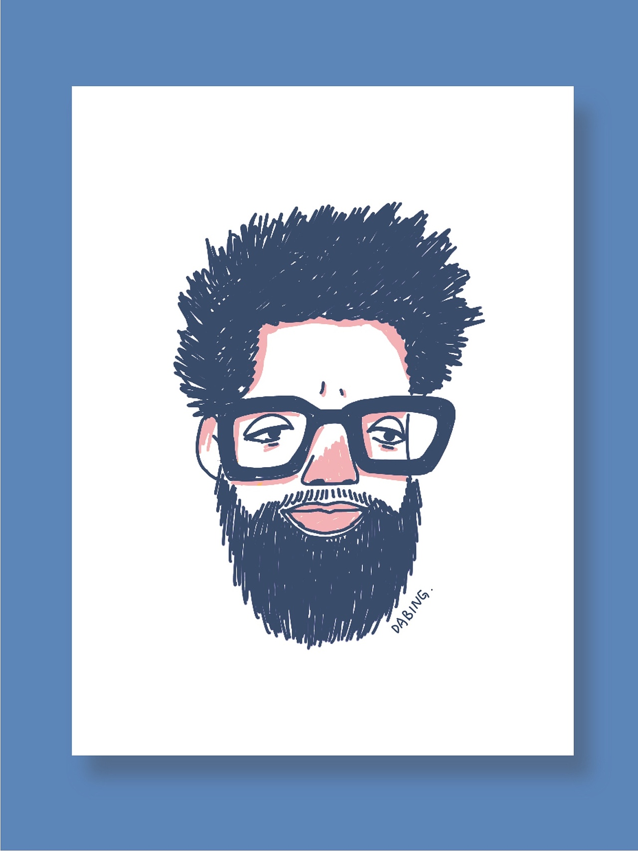 线条风插画人物头像练习