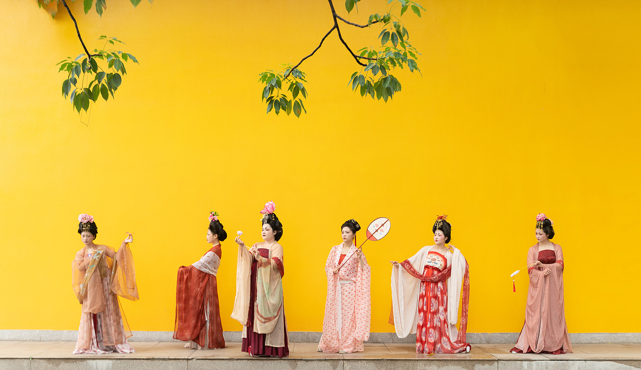 簪花仕女图古风汉服群像