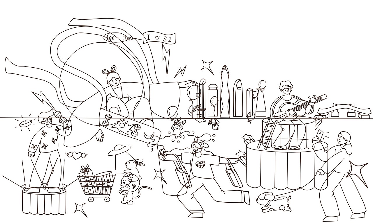 中秋节&购物节主视觉插画