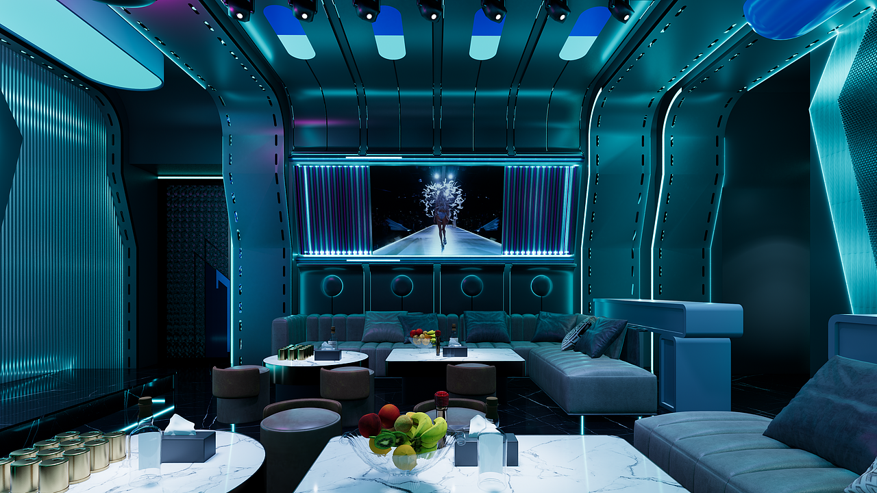 SU+Enscape娱乐空间设计渲染-party K