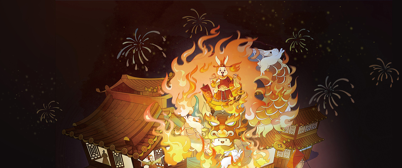 热闹春节氛围插画（图ZMzI1MDgyMjI4） - 商业插画 - 站酷设计师千页豆腐画原创素材 - 站酷ZCOOL