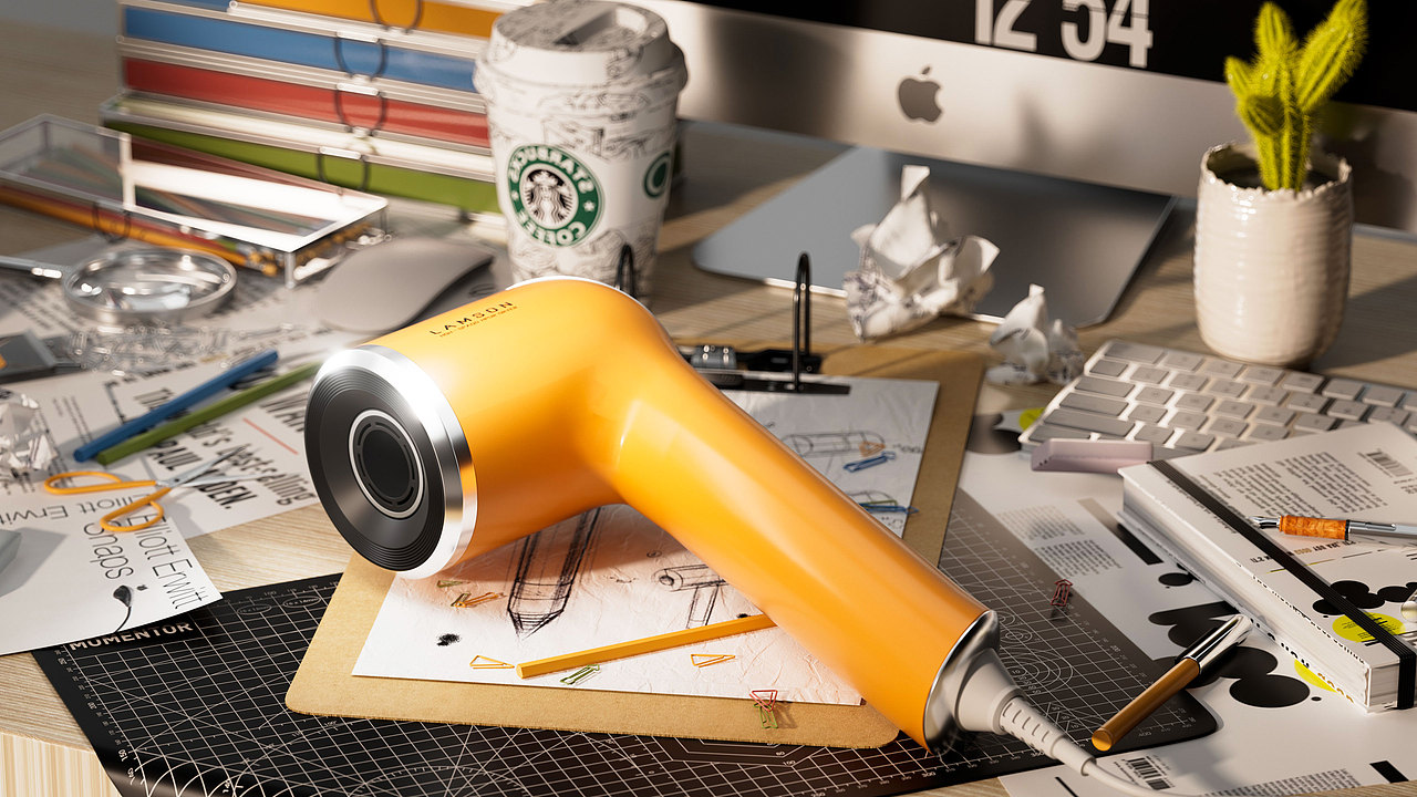 吹风机建模渲染