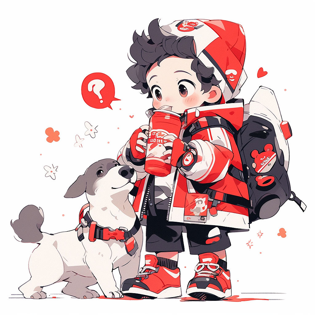 可爱卡通男孩与狗全身插画（图ZMzU3ODA2MzY4） - 商业插画 - 站酷设计师荷逸原创素材 - 站酷ZCOOL