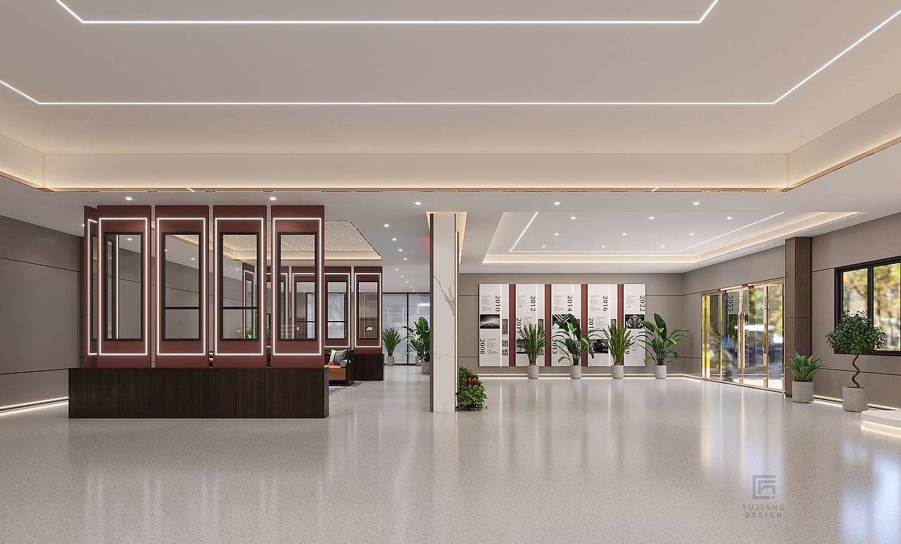 新中式风办公室设计 打造办公、接待、展示一体化空间