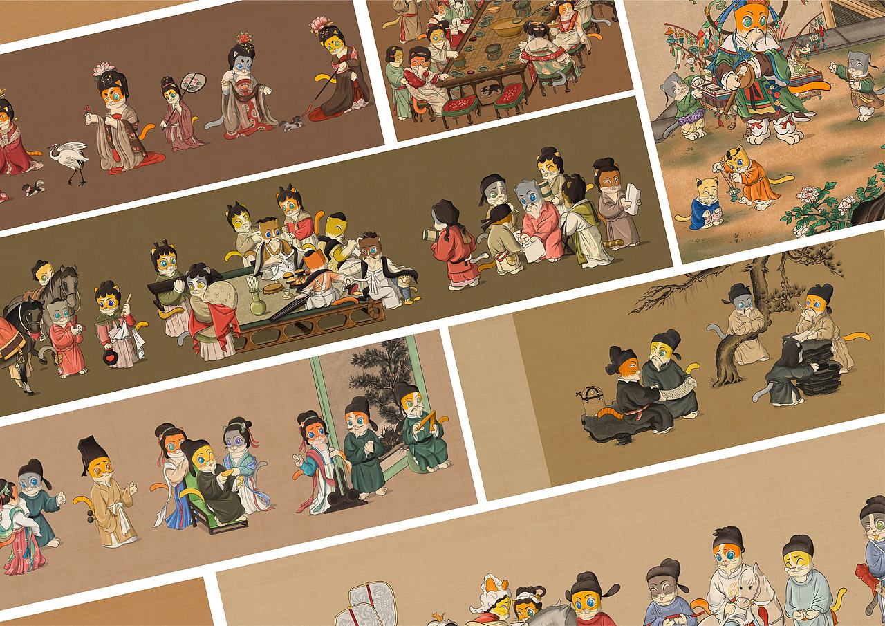 清喵艺术史｜一群喵的古画故事（图ZMzI5NzgwOTA4） - 商业插画 - 站酷设计师清喵原创素材 - 站酷ZCOOL