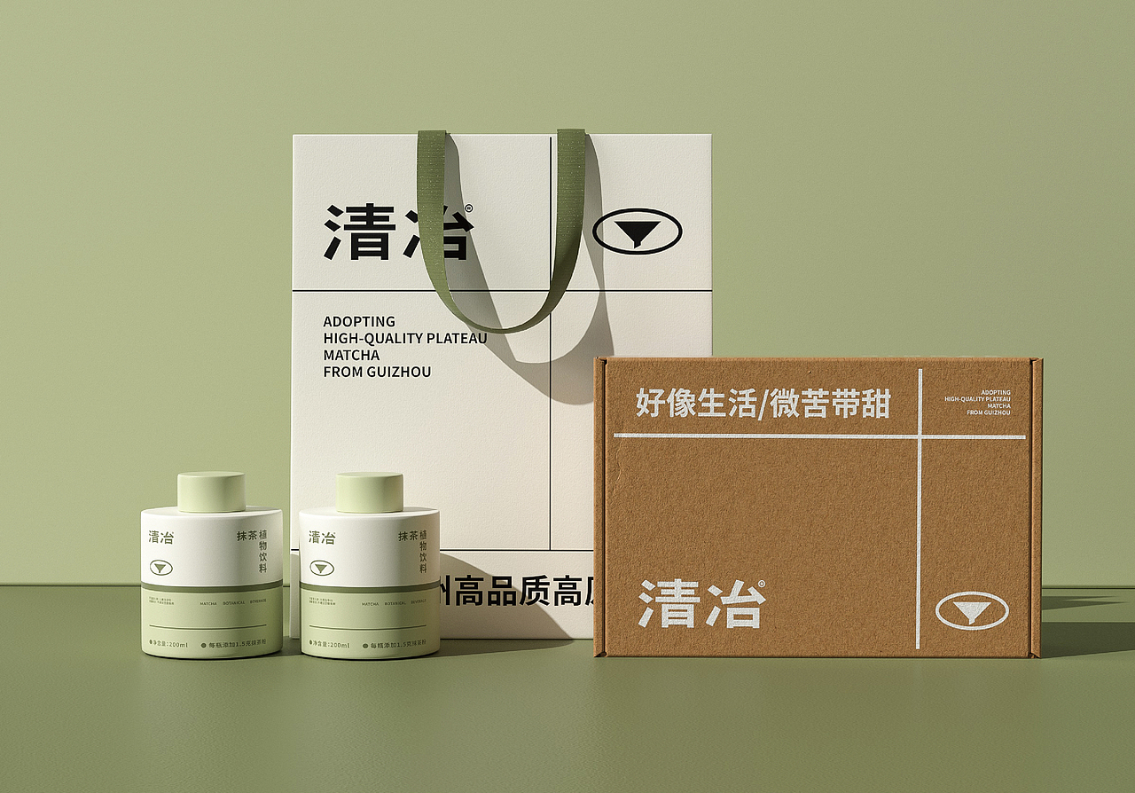 清冶-抹茶饮料全案设计/包装设计/物料设计/VI设计