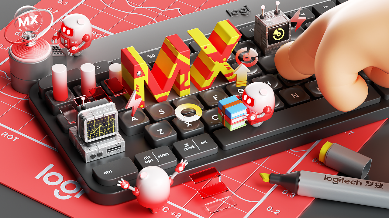 罗技「一触技发」（图ZMzIxNjY2ODIw） - 海报 - 站酷设计师X_RRR原创素材 - 站酷ZCOOL