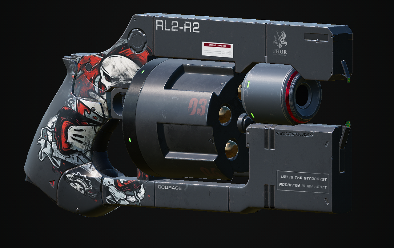 3DMax/科幻枪械/左轮手枪/萌新3D第一件作品