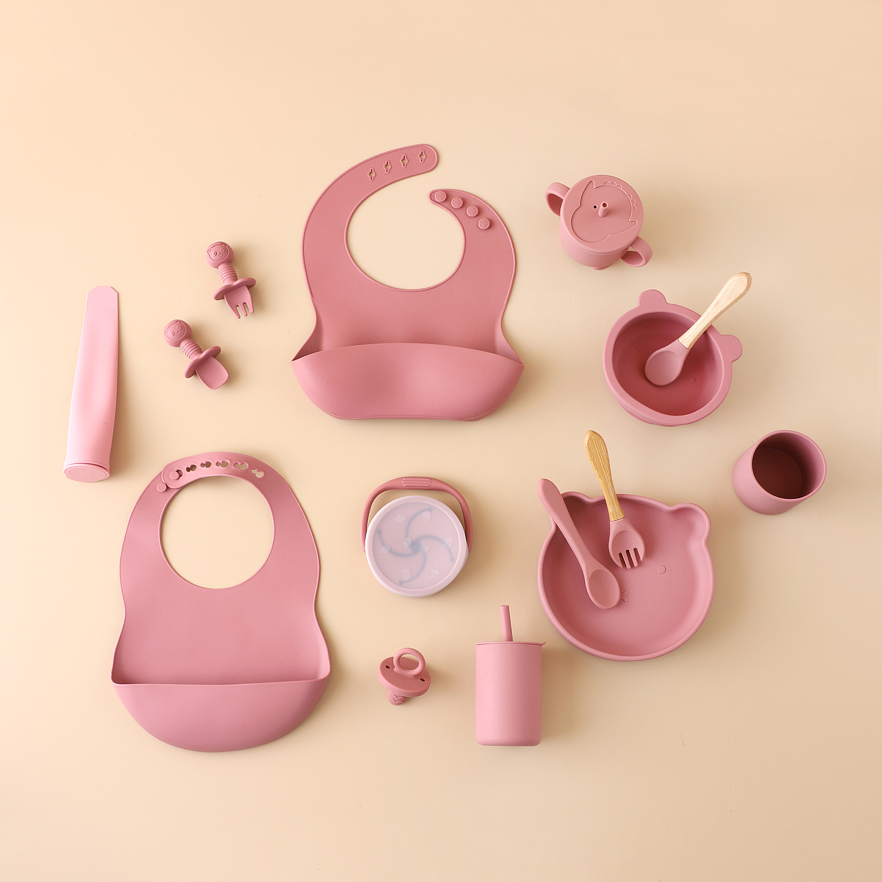 婴童硅胶餐具の静物拍摄