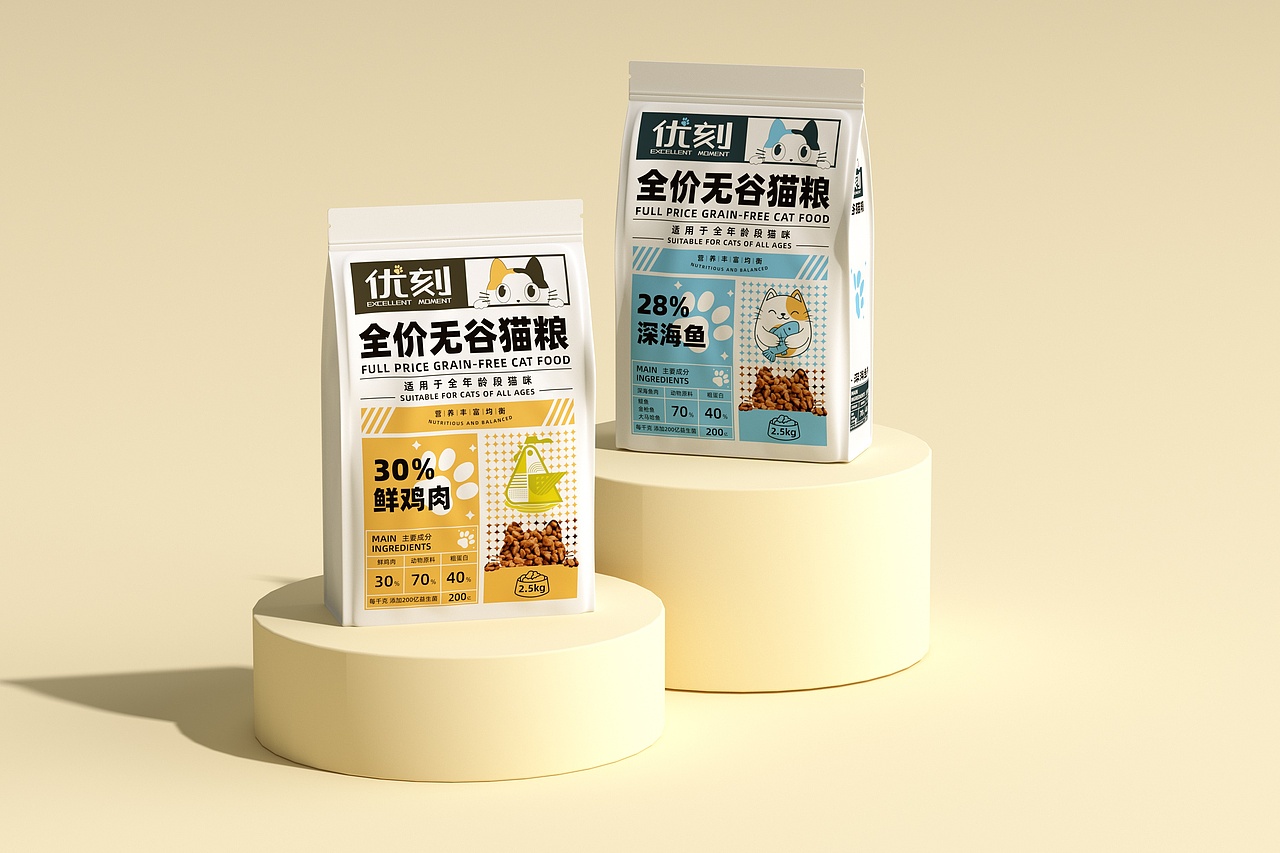 优刻猫粮系列包装设计（图ZMzMxMDU2NjQw） - 包装 - 站酷设计师妙创设计原创素材 - 站酷ZCOOL