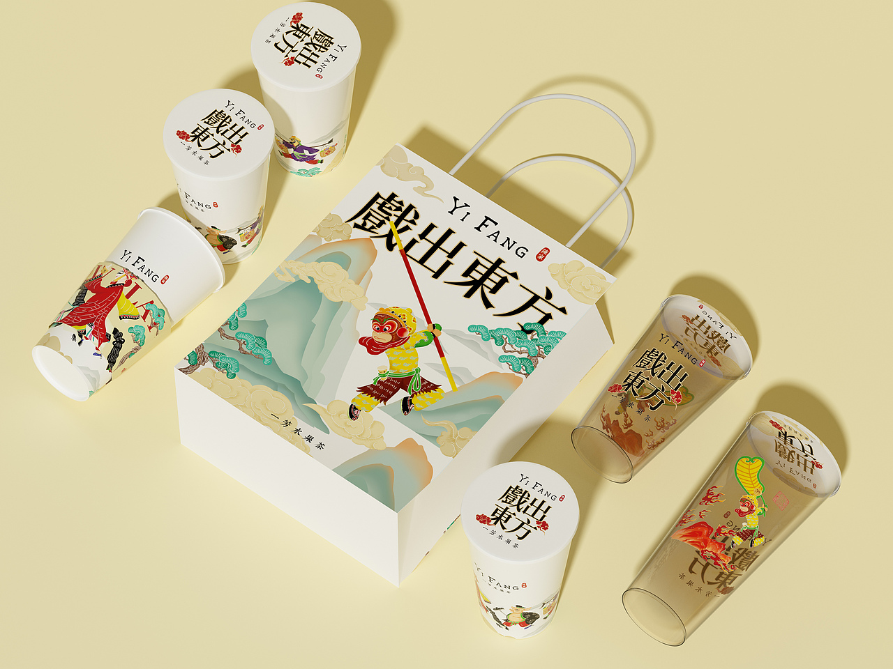 一芳台湾水果茶“戏出东方”包装设计（图ZMzU2NjQwNTQ4） - 包装 - 站酷设计师朝鹿文化品牌设计原创素材 - 站酷ZCOOL