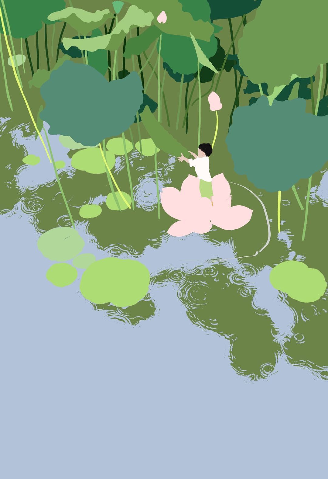 荷塘（圖ZMzA5NDUxODQ0） - 商業(yè)插畫(huà) - 站酷設(shè)計(jì)師妄畫(huà)畫(huà)原創(chuàng)素材 - 站酷ZCOOL
