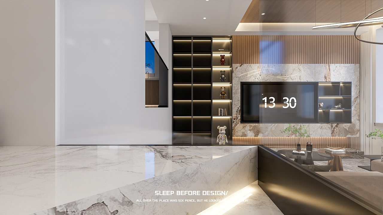 室内设计 | 别墅客餐厅卧室 | 现代/侘寂| SU+ENSCAPE