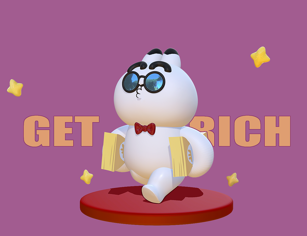 《9号实验室》-- GET RICH发财系列插画（图ZMzI3ODg1MTYw） - 新锐潮流插画 - 站酷设计师鸽子Jinn原创素材 - 站酷ZCOOL