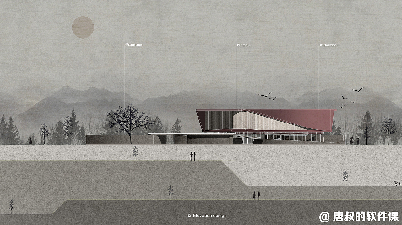 学员作品—剖立面图（图ZMzI5MjkyNDU2） - 建筑设计 - 站酷设计师唐叔的软件课原创素材 - 站酷ZCOOL