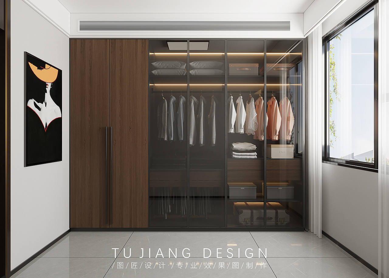 直线条运用在卧室中,反映了主人对简单生活的居住追求