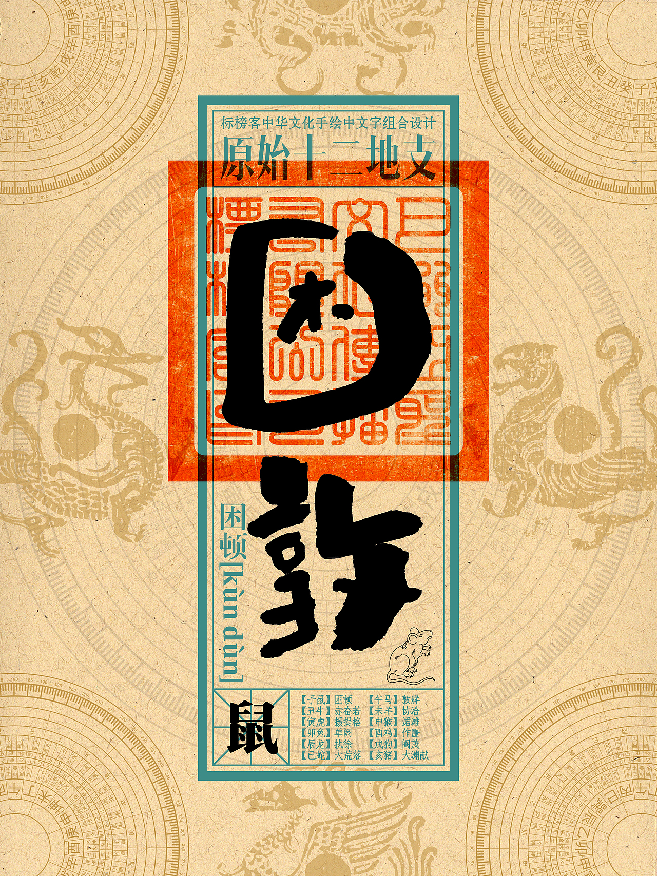 天干地支——十二原地支（图ZMzE4NTY2Mjk2） - 海报 - 站酷设计师myj163com原创素材 - 站酷ZCOOL