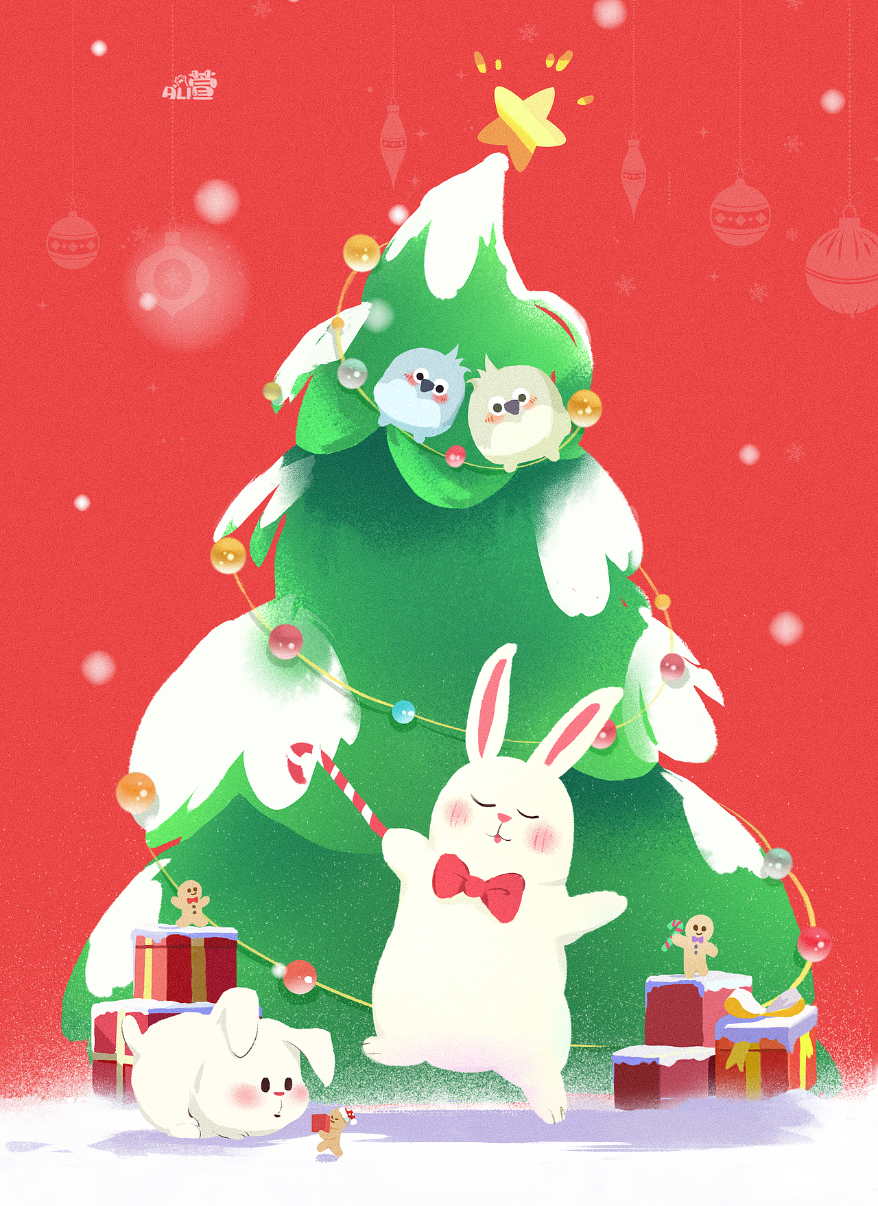 圣诞节的插画—儿童插画