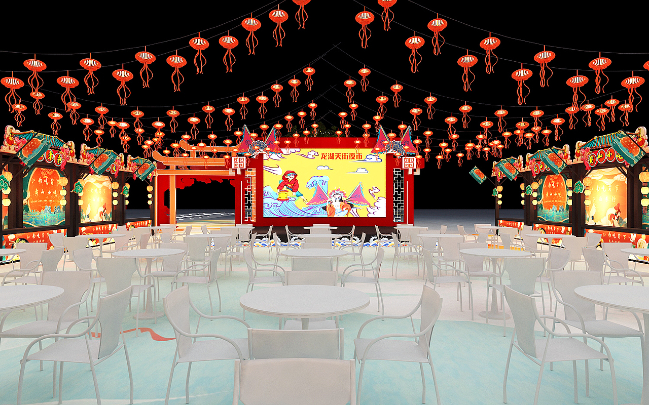 国潮美陈3D设计效果图（图ZMzQxMDgwODUy） - 建筑/空间 - 站酷设计师AK212原创素材 - 站酷ZCOOL