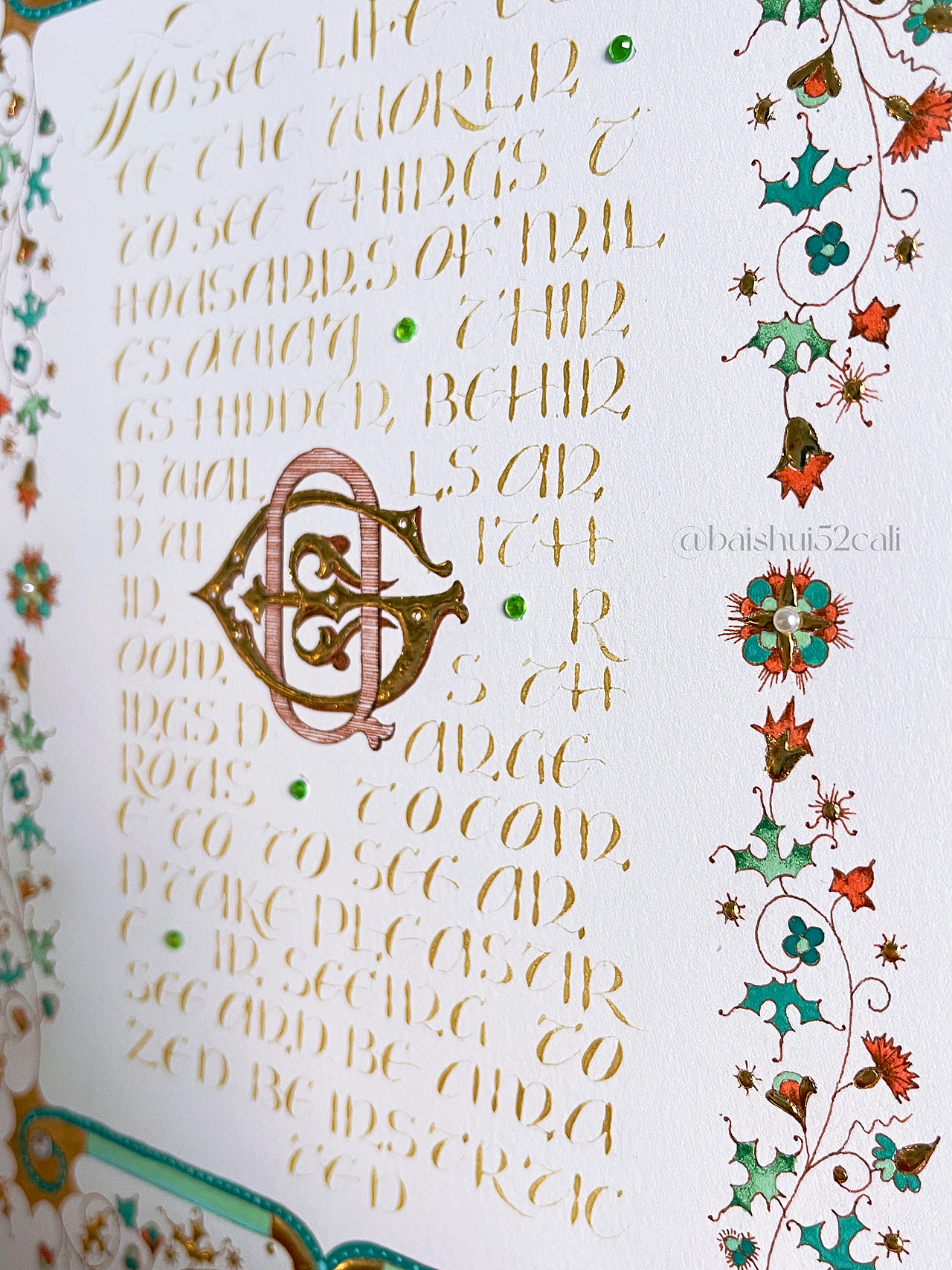 金箔手繪｜中世紀(jì)風(fēng)格金箔彩繪邊框制作全記錄（圖ZMzQ3NTk1NTMy） - 書法 - 站酷設(shè)計(jì)師我是_阿振原創(chuàng)素材 - 站酷ZCOOL