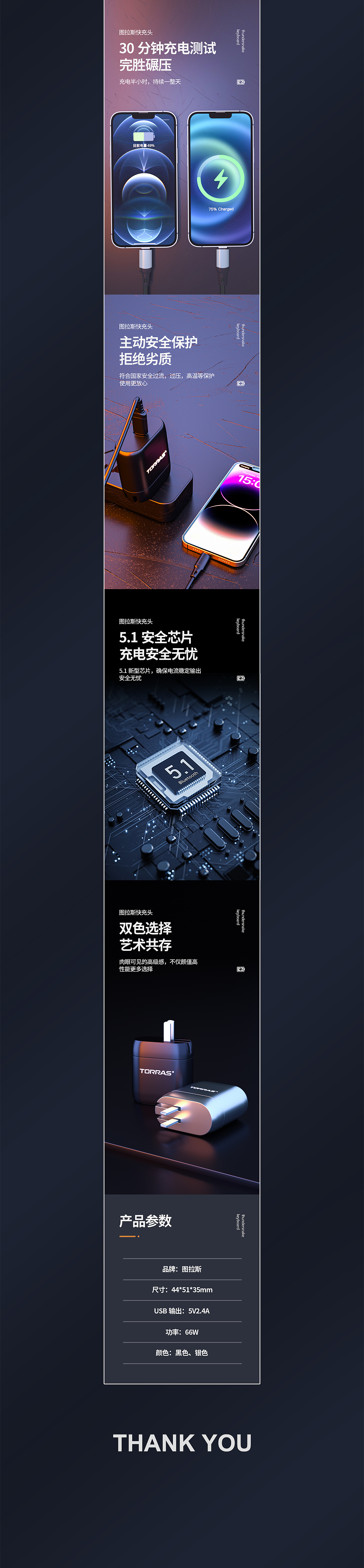 3c详情页-蓝牙音响详情页、充电头详情页、手表详情页