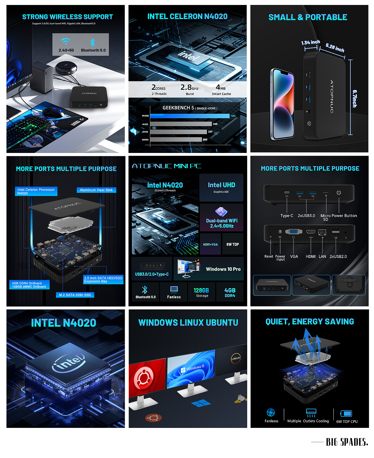 亚马逊产品上架&A+｜ATOPNUC MINI PC 迷你电脑主机｜（图ZMzIwNjEwMTQw） - 电子产品 - 站酷设计师大黑桃X原创素材 - 站酷ZCOOL