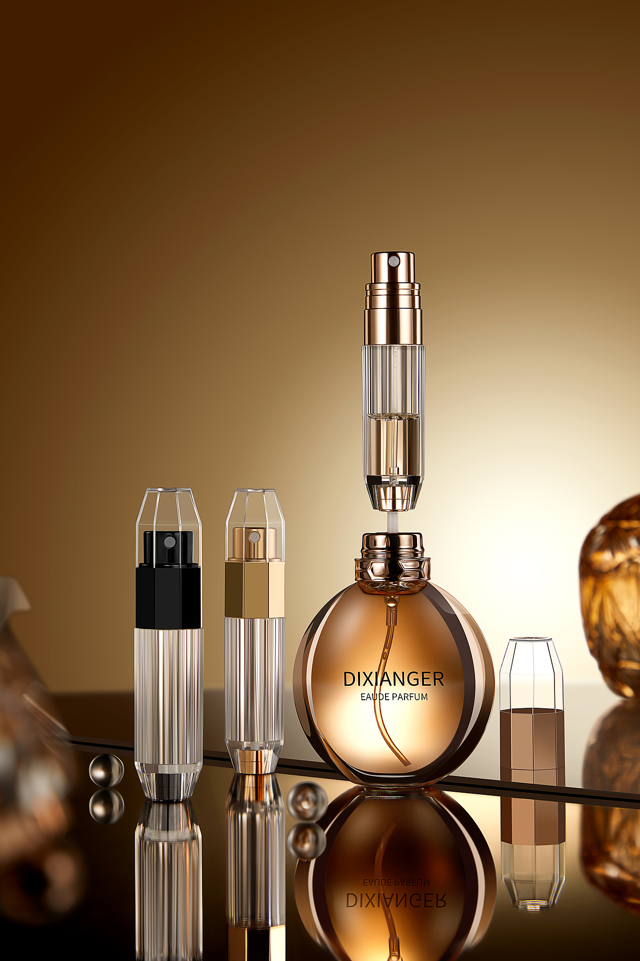 便携香水让你随时随地散发魅力、产品摄影、静物拍摄