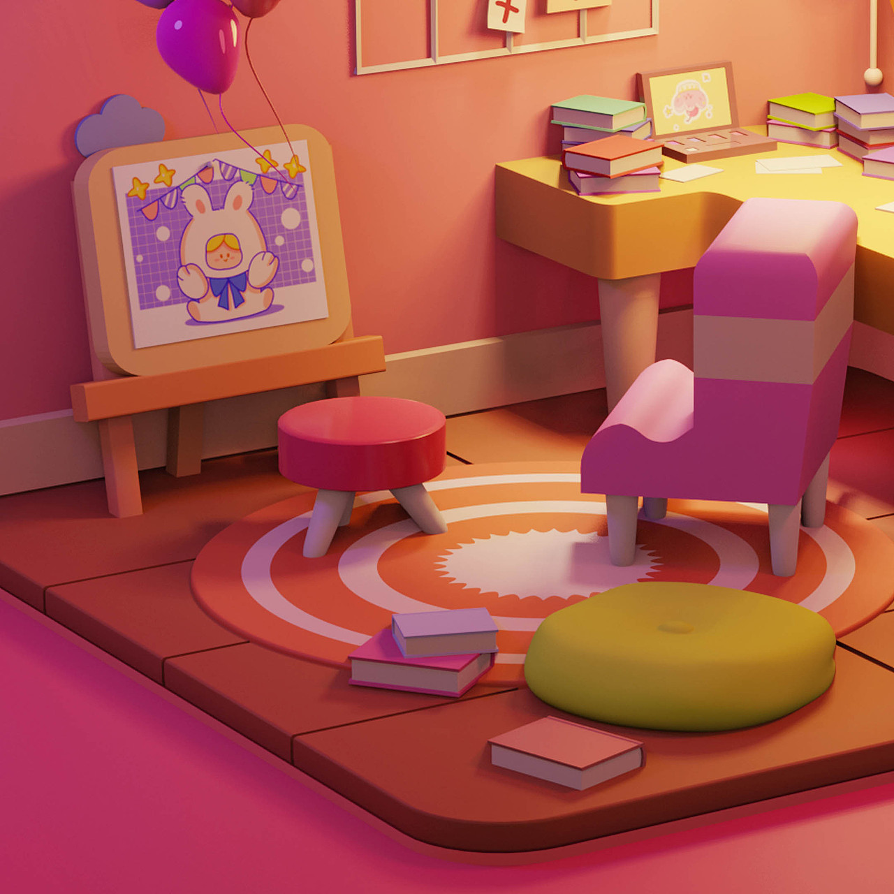 blender房间-粉粉（图ZMzMyMzA5MDgw） - 场景 - 站酷设计师余十里原创素材 - 站酷ZCOOL