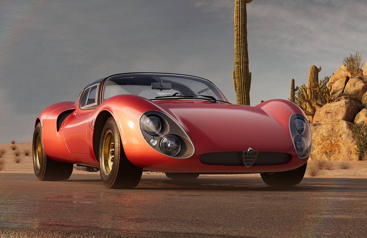 1967 Alfa Romeo 33 实景渲染（图ZMzYyMDY4OTg4） - 机械/交通 - 站酷设计师FIREFLY_LU原创素材 - 站酷ZCOOL