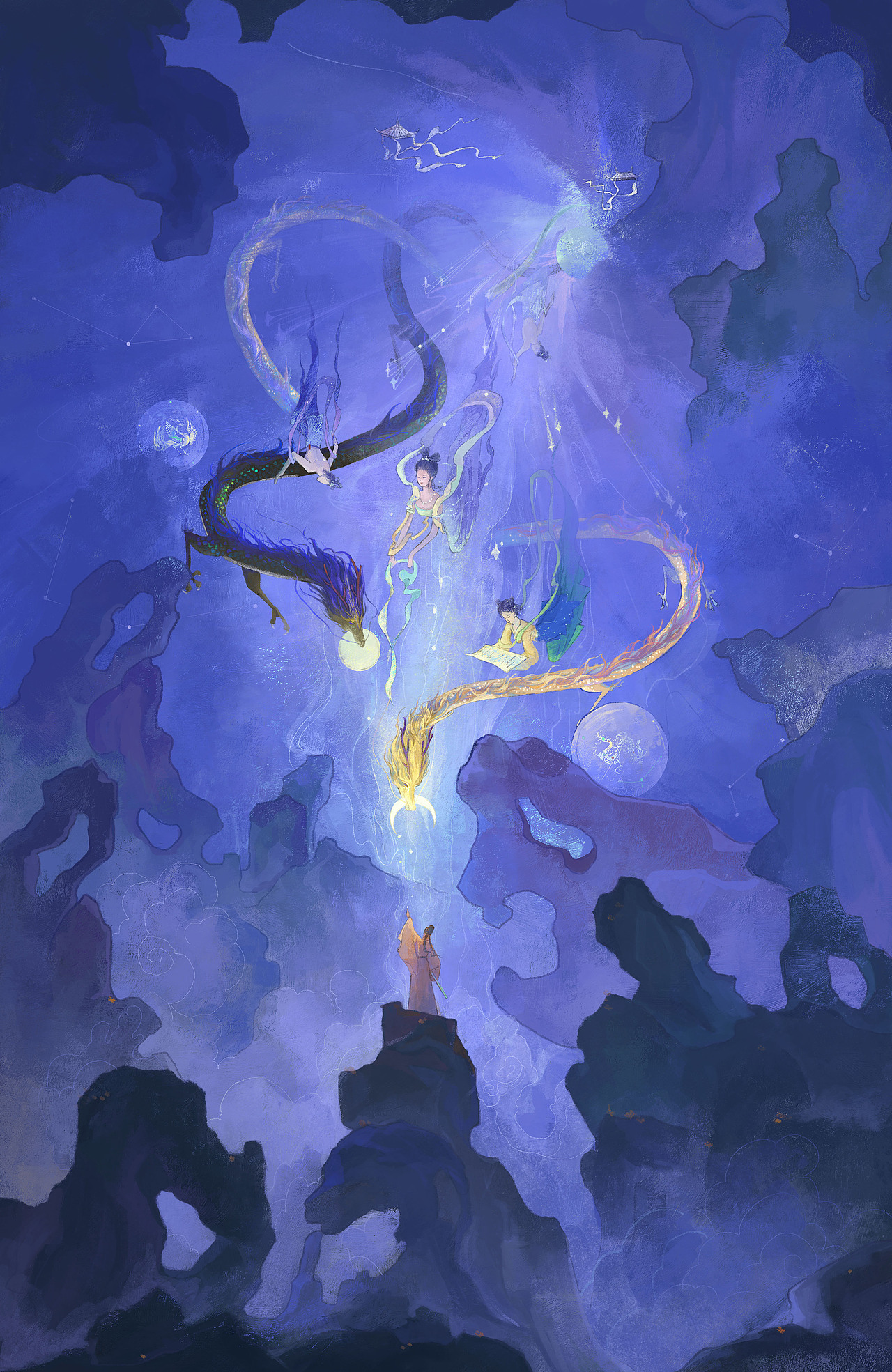 双龙（图ZMzU1NjMyOTQw） - 商业插画 - 站酷设计师牧之的插画原创素材 - 站酷ZCOOL