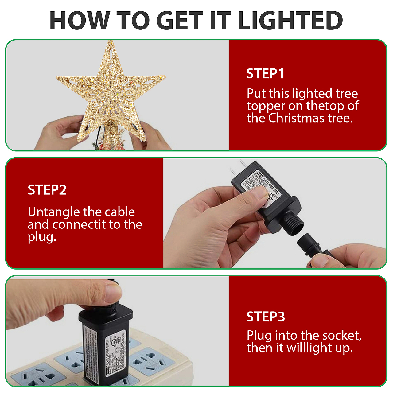 圣诞星星灯(亚马逊)