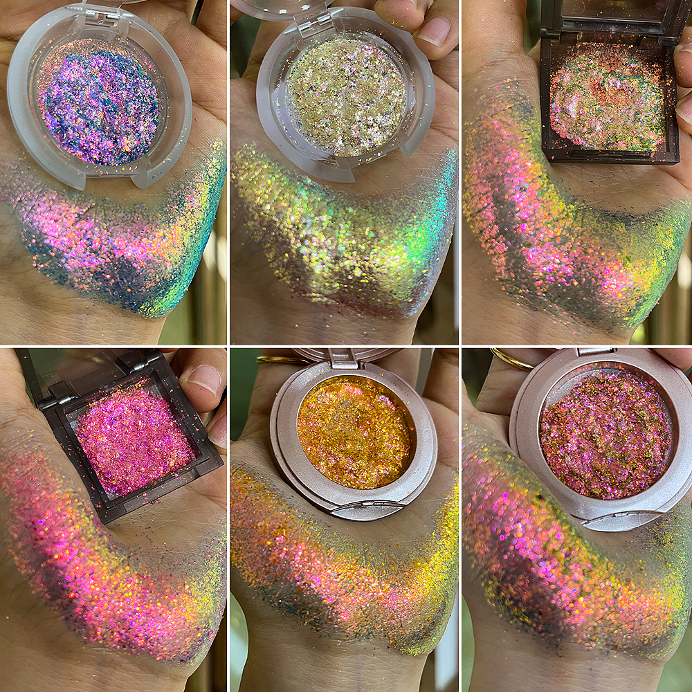 眼影美甲彩妆原料粉末拍摄(变色龙薄片)