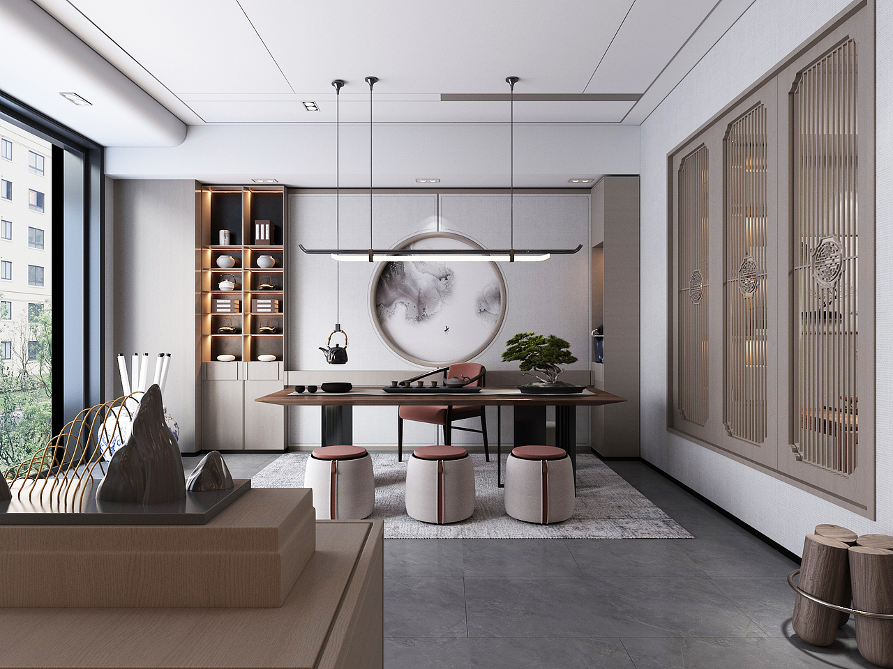 银川茶楼装修设计效果图|银川装修公司