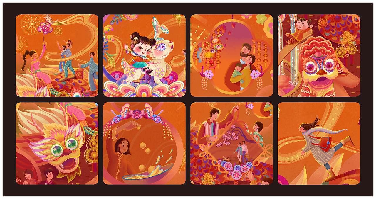 兔年元宵节主视觉插画（图ZMzI5MjUzNDQw） - 包装 - 站酷设计师荷比兔原创素材 - 站酷ZCOOL