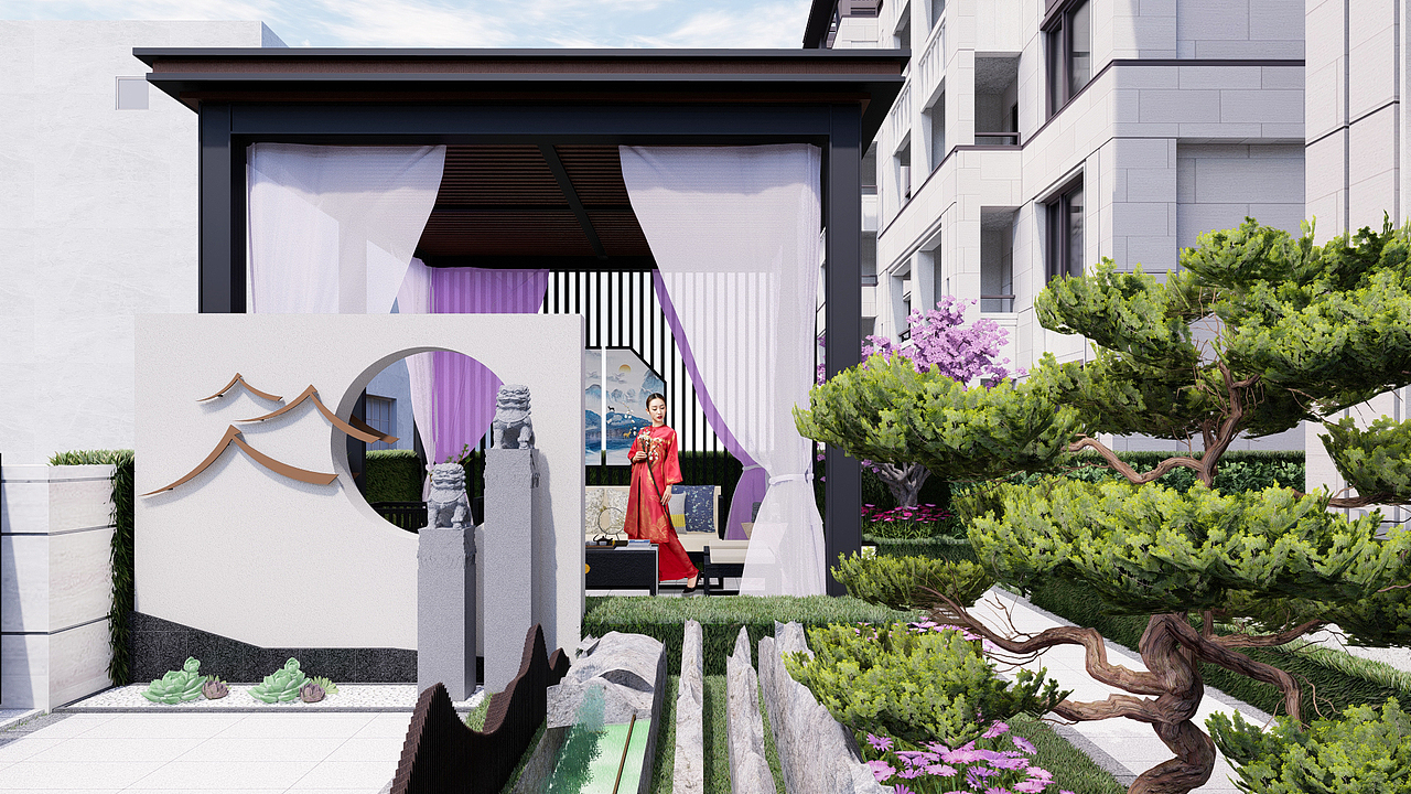 翡翠正荣府别墅庭院景观设计（图ZMzU3NTE5Mzgw） - 景观设计 - 站酷设计师HCDesign原创素材 - 站酷ZCOOL