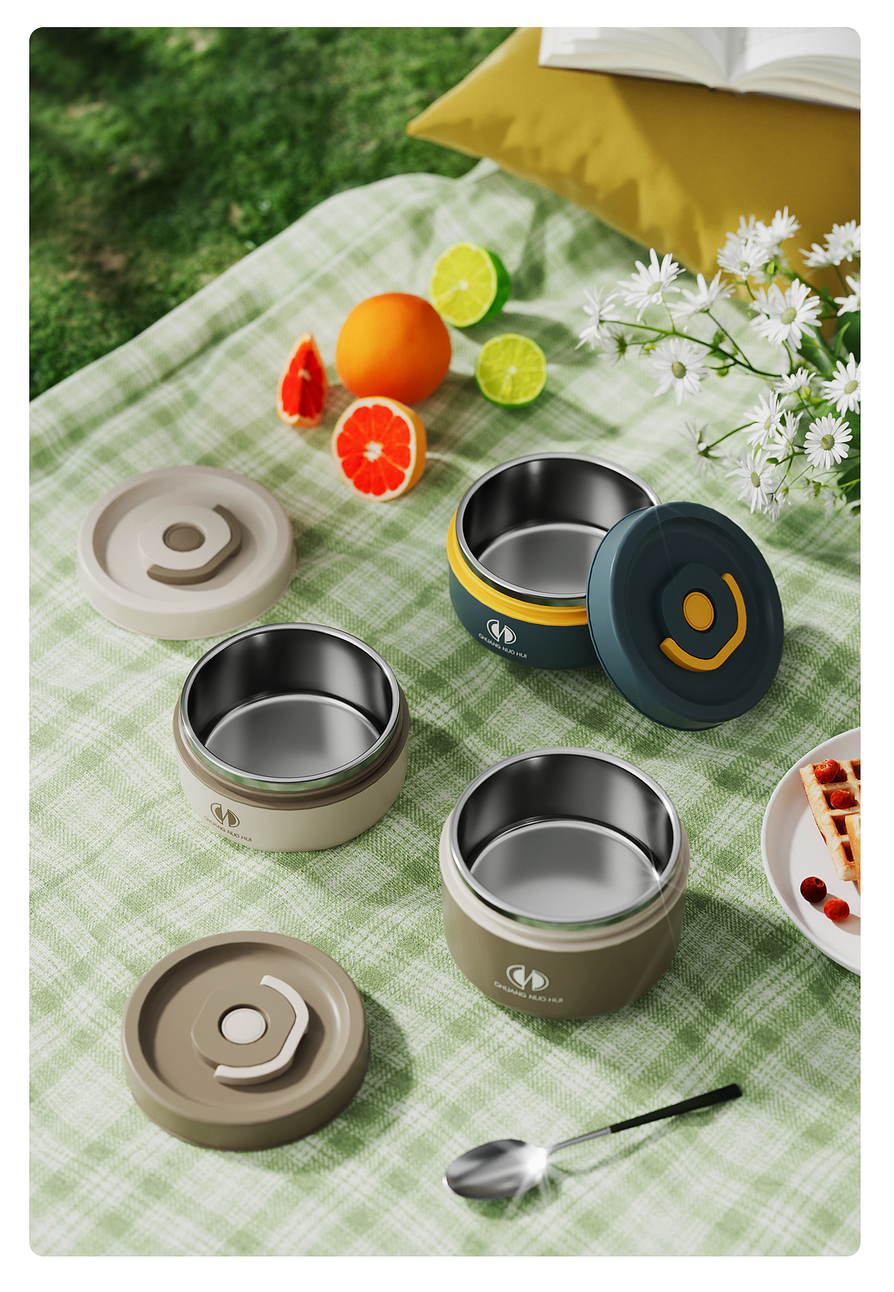 保温饭盒丨厨具丨详情丨C4D产品渲染 ✖ 德艺电商视觉