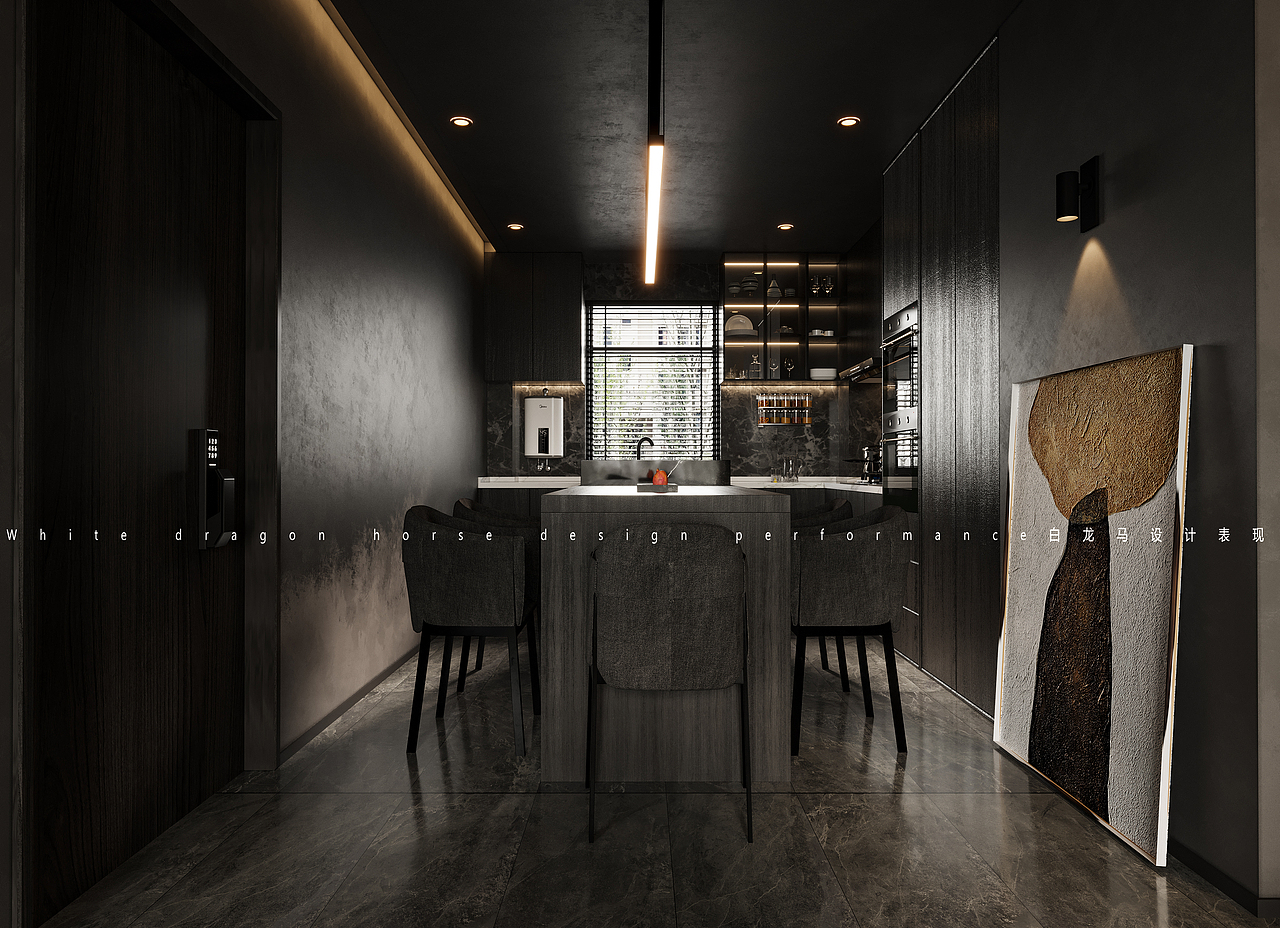 轻奢客餐厅——白龙马效果图