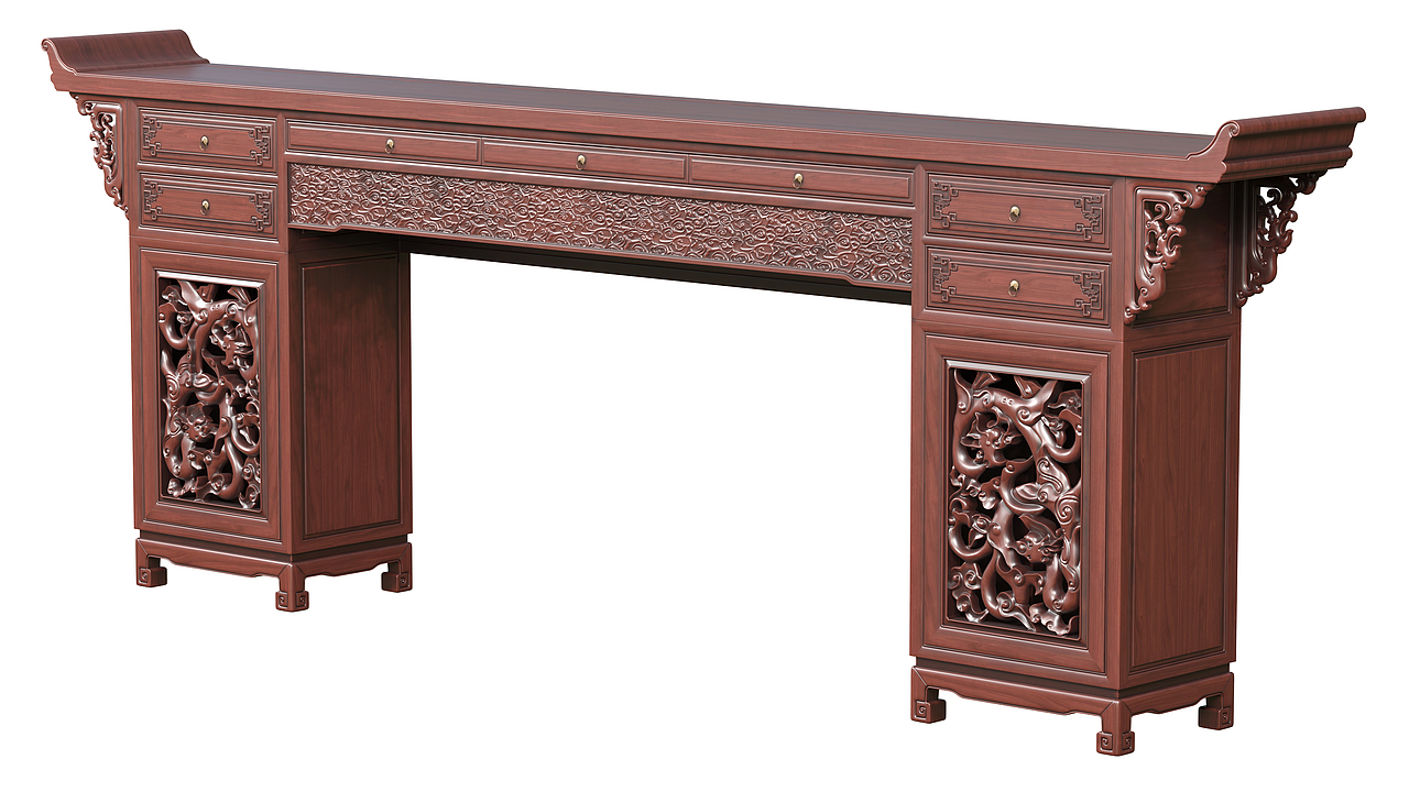 №347中式条案建模渲染教程（图ZMzQxNDEyNTM2） - 生活用品 - 站酷设计师古色谷香原创素材 - 站酷ZCOOL