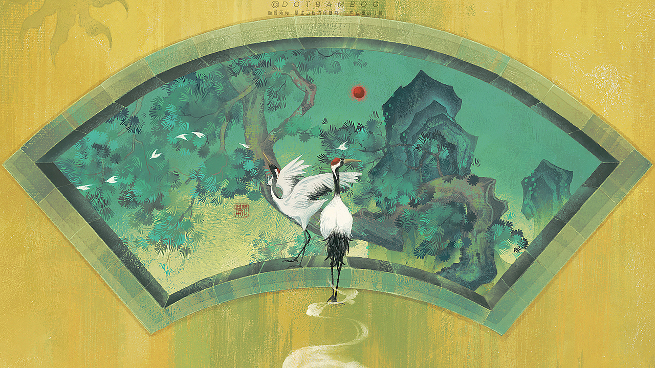 園林插畫 | 與誰同坐，明月、清風(fēng)、我!（圖ZMzY5MjMxNTI4） - 商業(yè)插畫 - 站酷設(shè)計師點哥小竹林原創(chuàng)素材 - 站酷ZCOOL