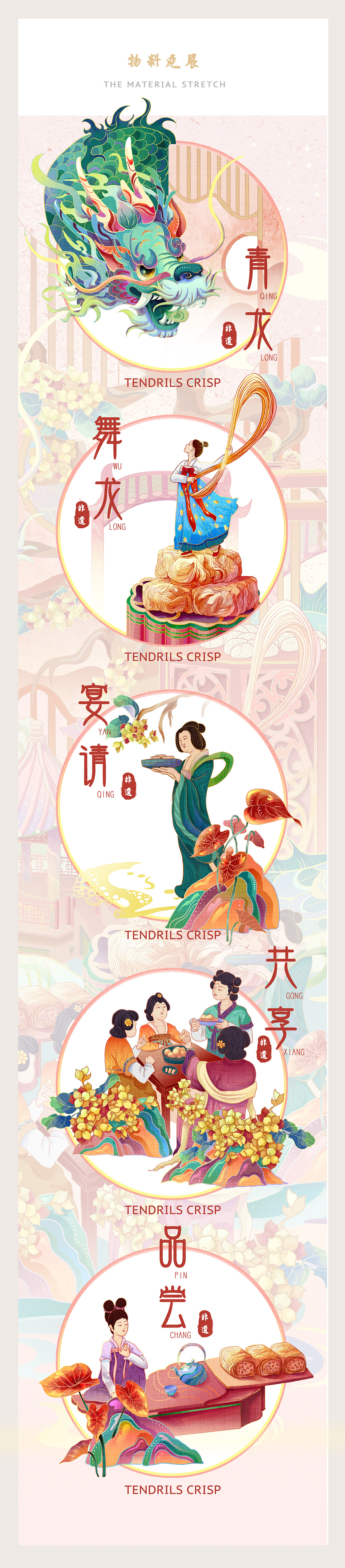 国潮非遗包装插画—龙须酥（图ZMzA1MjExNTcy） - 商业插画 - 站酷设计师周汶辰wynne原创素材 - 站酷ZCOOL