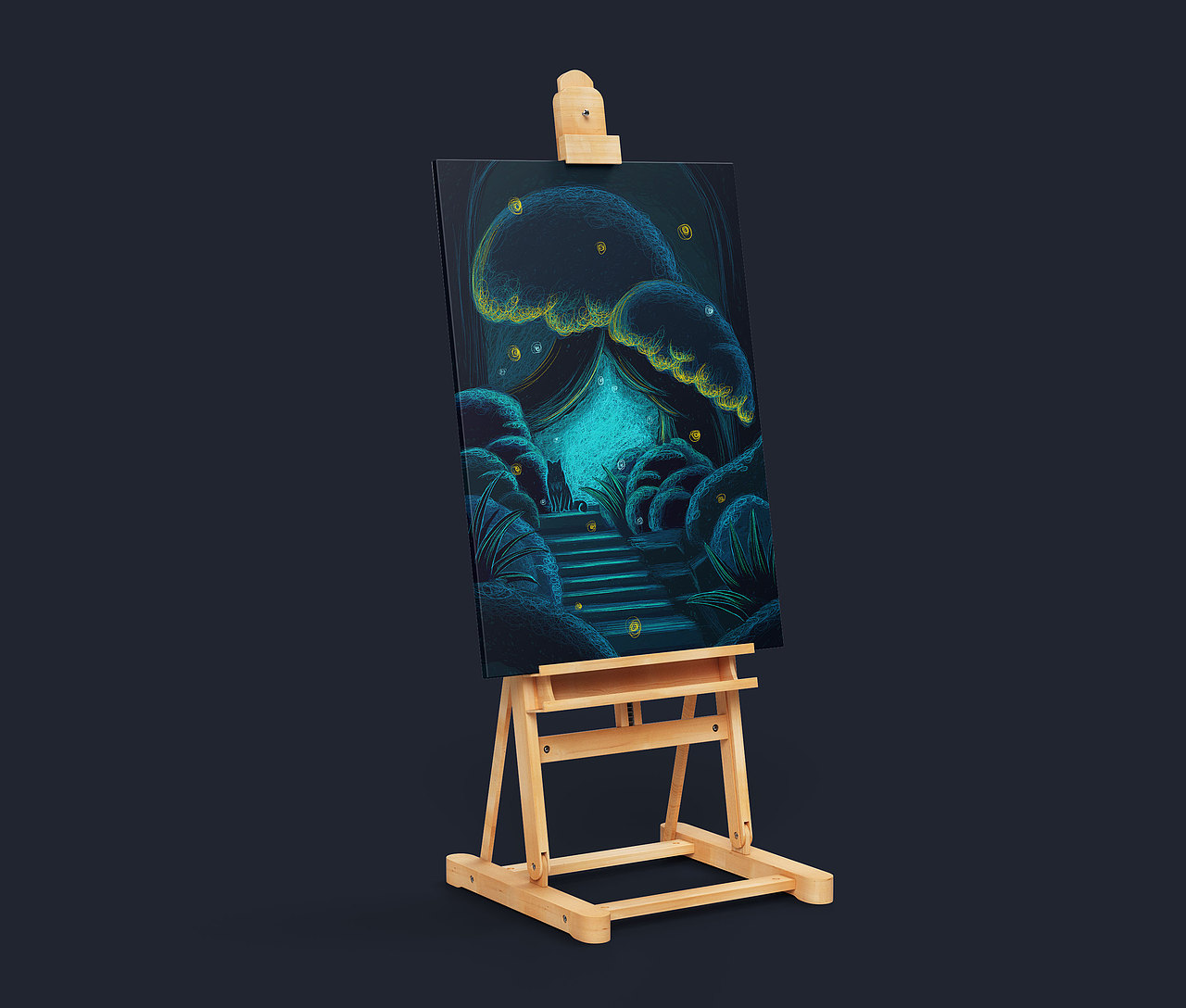 线圈插画练习之神秘小森林