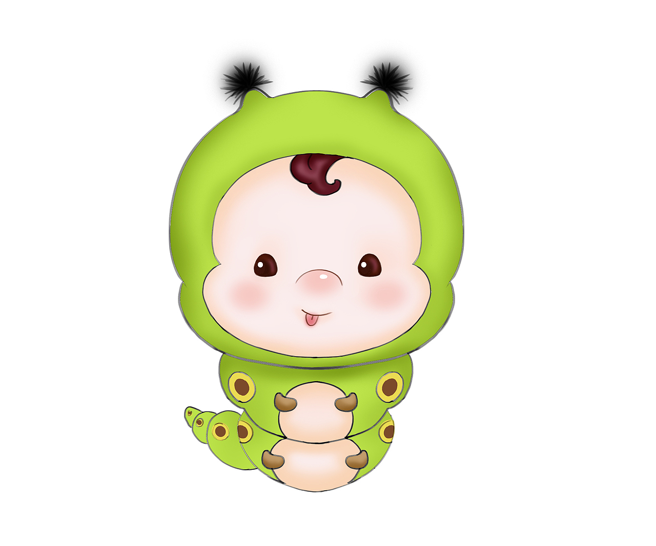 毛蟲(chóng)IP形象（圖ZMjk4ODczMDU2） - 其他 - 站酷設(shè)計(jì)師蝶戀月影原創(chuàng)素材 - 站酷ZCOOL