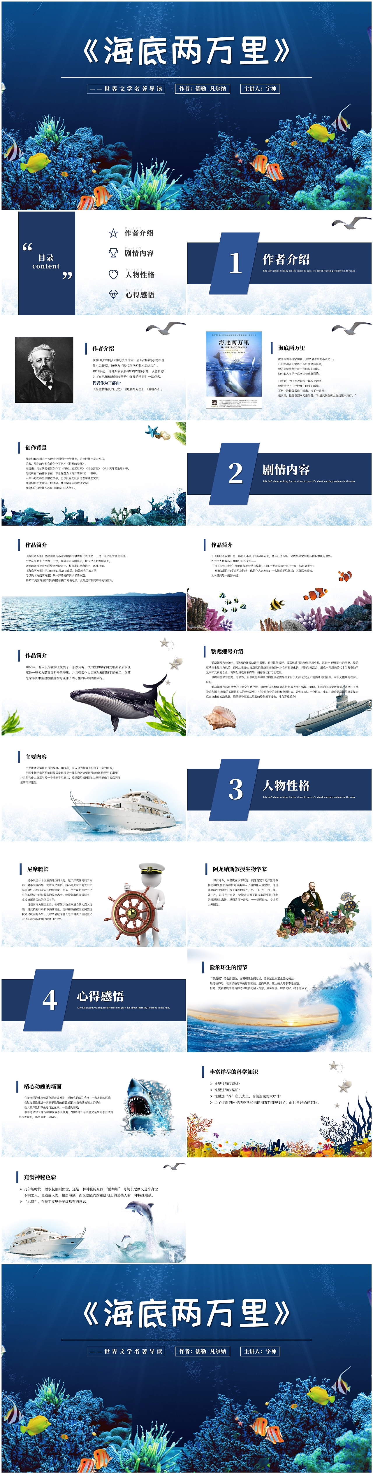 海底两万里名著导读读后感读书分享PPT