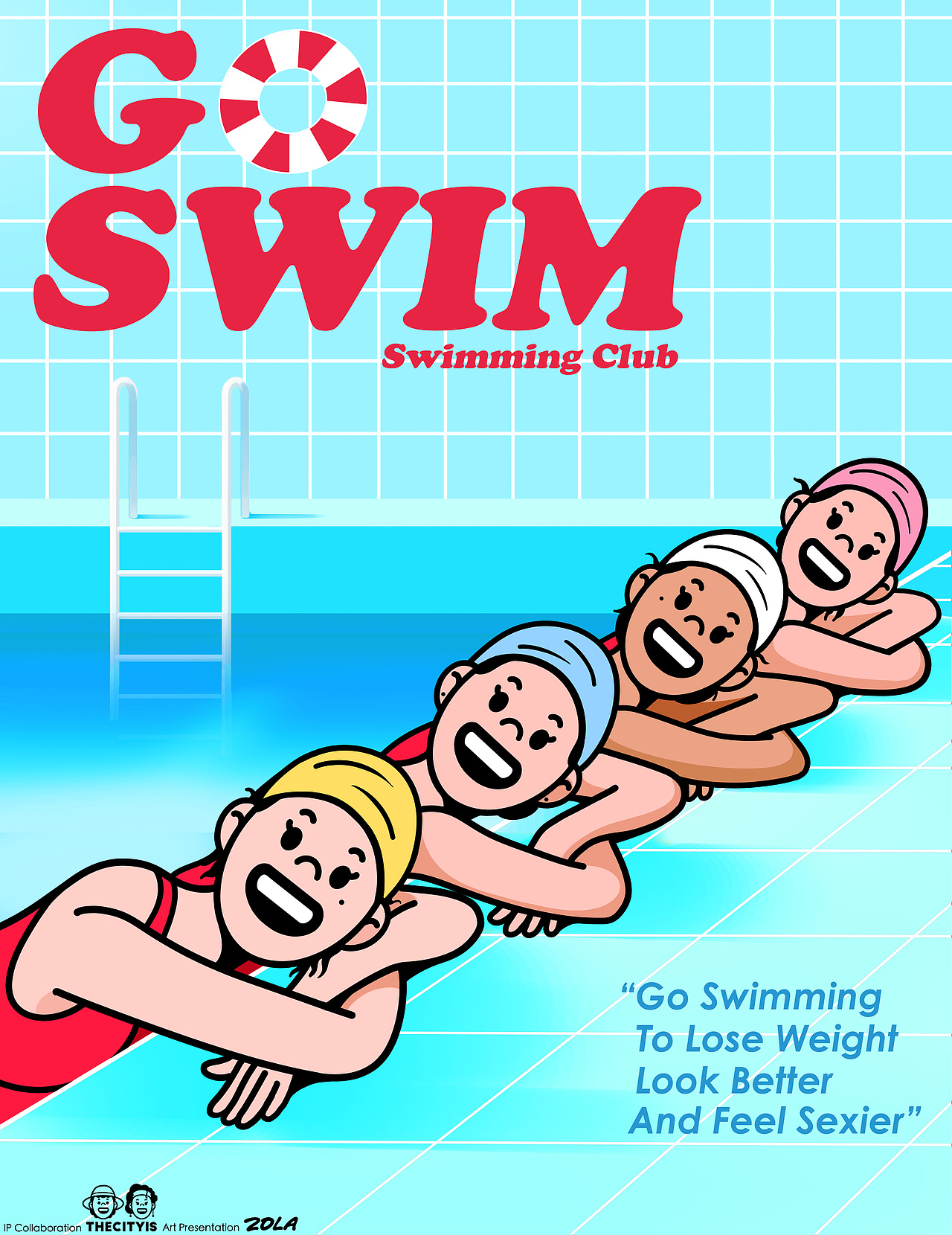 Go Swim | 夏日游泳俱乐部（图ZMzQ4MjQyMDky） - 新锐潮流插画 - 站酷设计师佐拉Zola原创素材 - 站酷ZCOOL