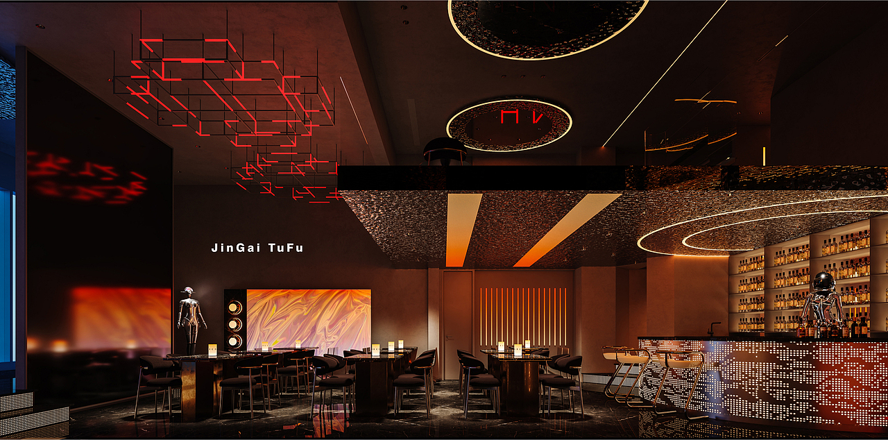 现代感十足的酒吧空间设计（图ZMzY3NTM5NzEy） - 酒店餐饮设计 - 站酷设计师图夫x金该_效果图原创素材 - 站酷ZCOOL