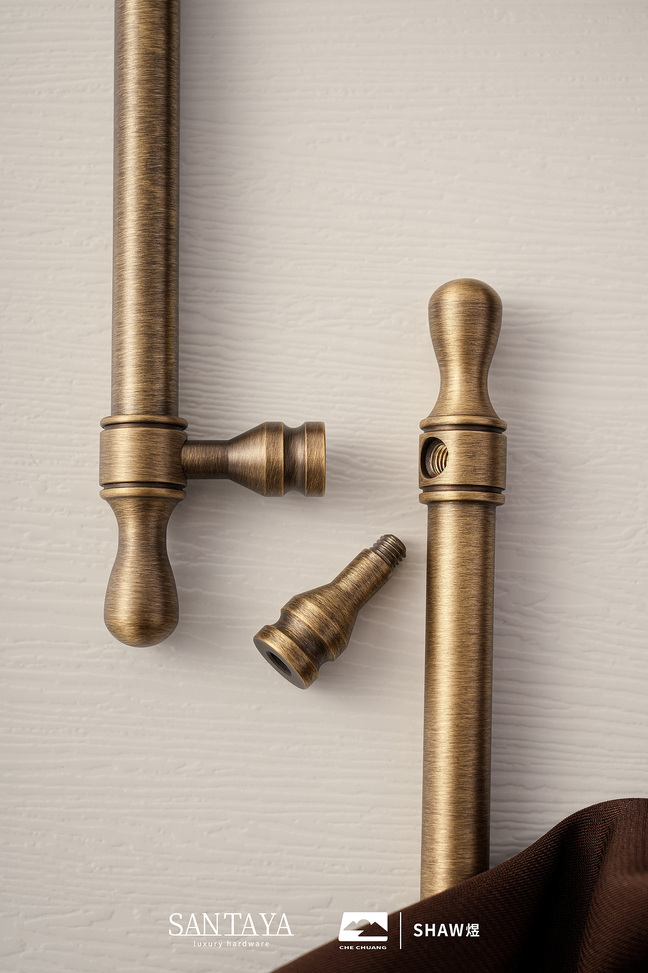 产品拍摄-古铜色水滴造型-黄铜拉手