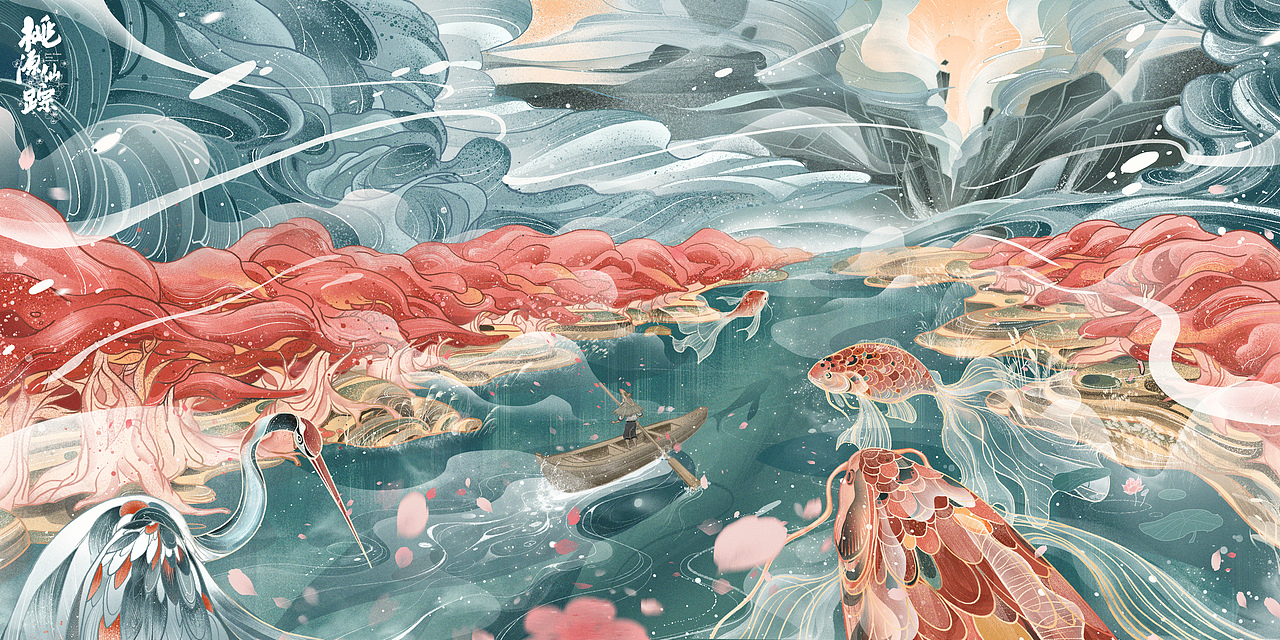 毕设作品:"桃源仙踪"插画设计_楽鼬鹨-站酷zcool